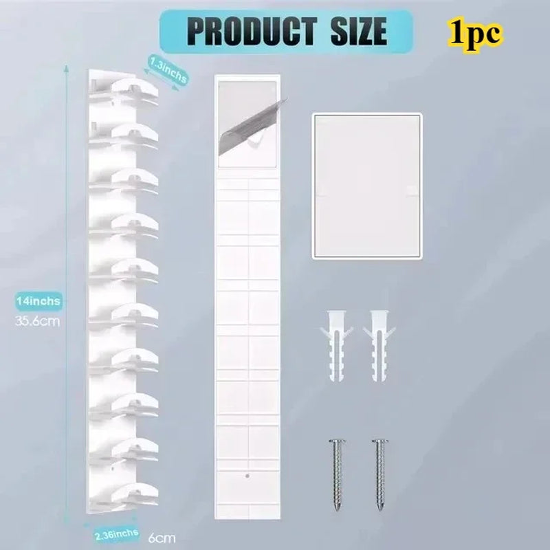 10-Grid Wall Mounted Cap Rack, Space Saving Hat & Towel Holder for Closet Organization, Baseball Cap Hanger