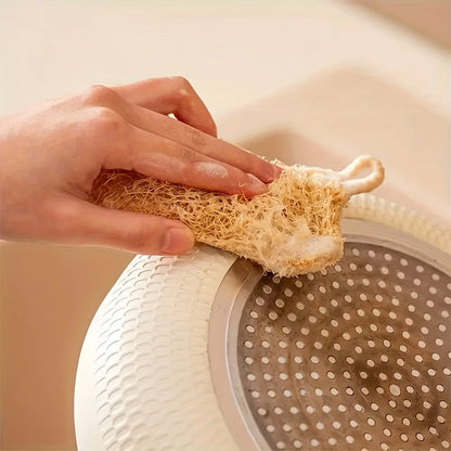 Natural Luffa Dishtowel Washing Cloth Sponge Loofah Scrub Pad Dish Pot Oil Stain Removing Scrubber Kitchen Clean Brushes Pad