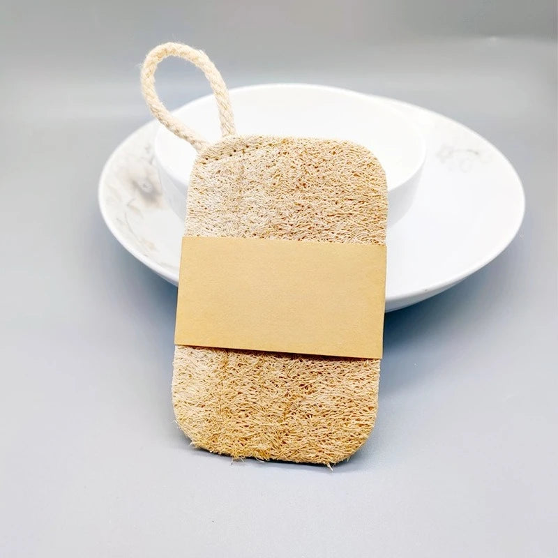 Natural Luffa Dishtowel Washing Cloth Sponge Loofah Scrub Pad Dish Pot Oil Stain Removing Scrubber Kitchen Clean Brushes Pad