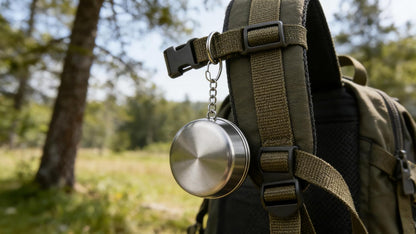 8.45 Oz Stainless Steel Collapsible Travel Cup with Keychain Folding Camping Mug 250 Ml