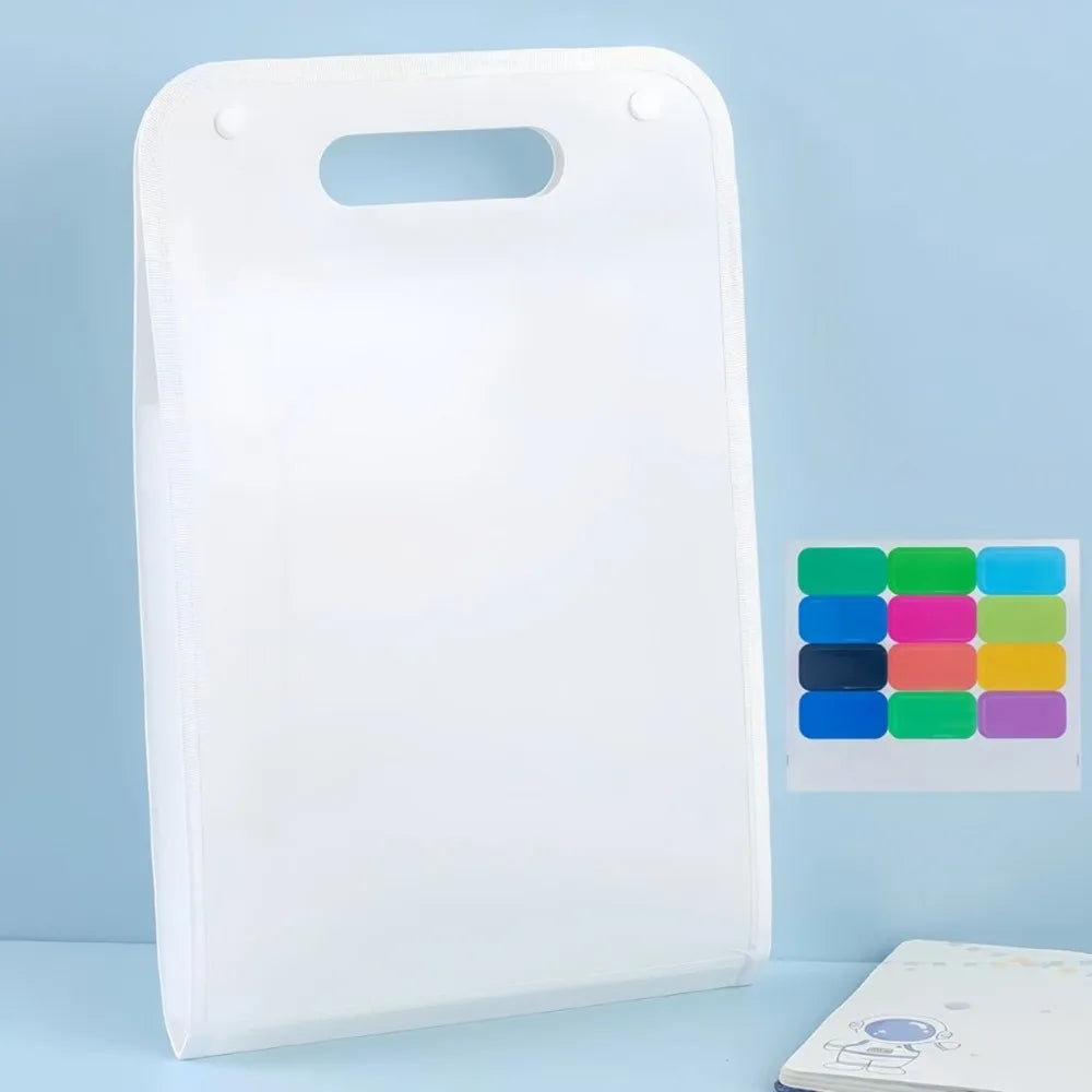 13 Layer A4 Handheld Vertical Folder Organ Bag Large Capacity Paper File PP Frosted Storage and Classification Expanding File