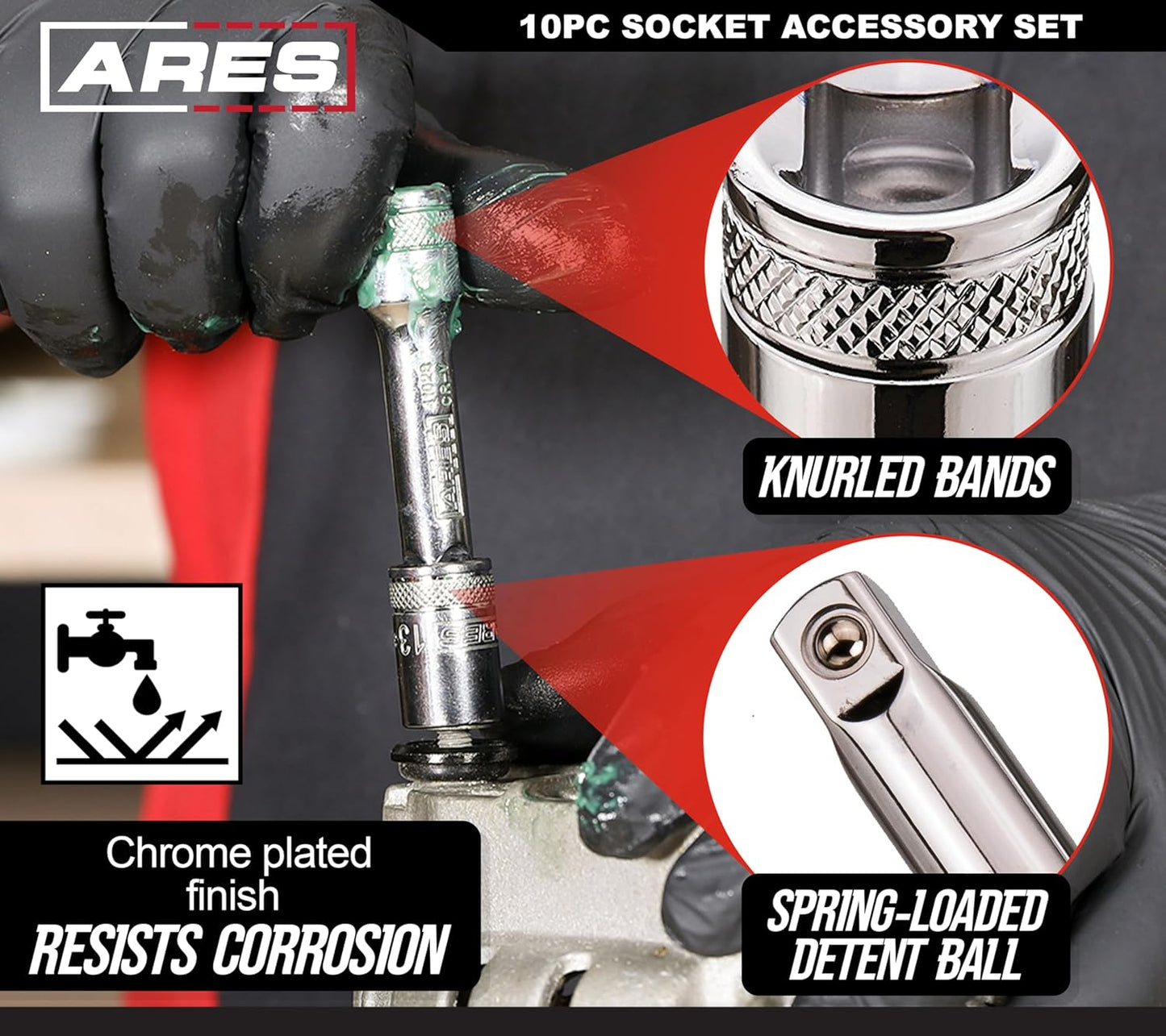 71270 10-Pc Socket Extension Set - Adapters, Extensions & U-Joints