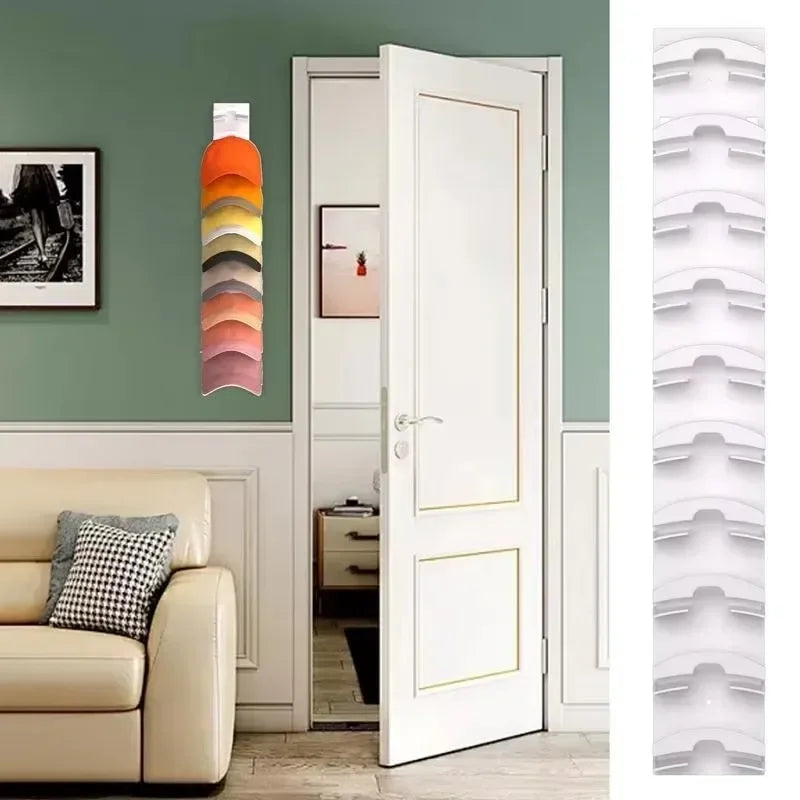 10-Grid Wall Mounted Cap Rack, Space Saving Hat & Towel Holder for Closet Organization, Baseball Cap Hanger