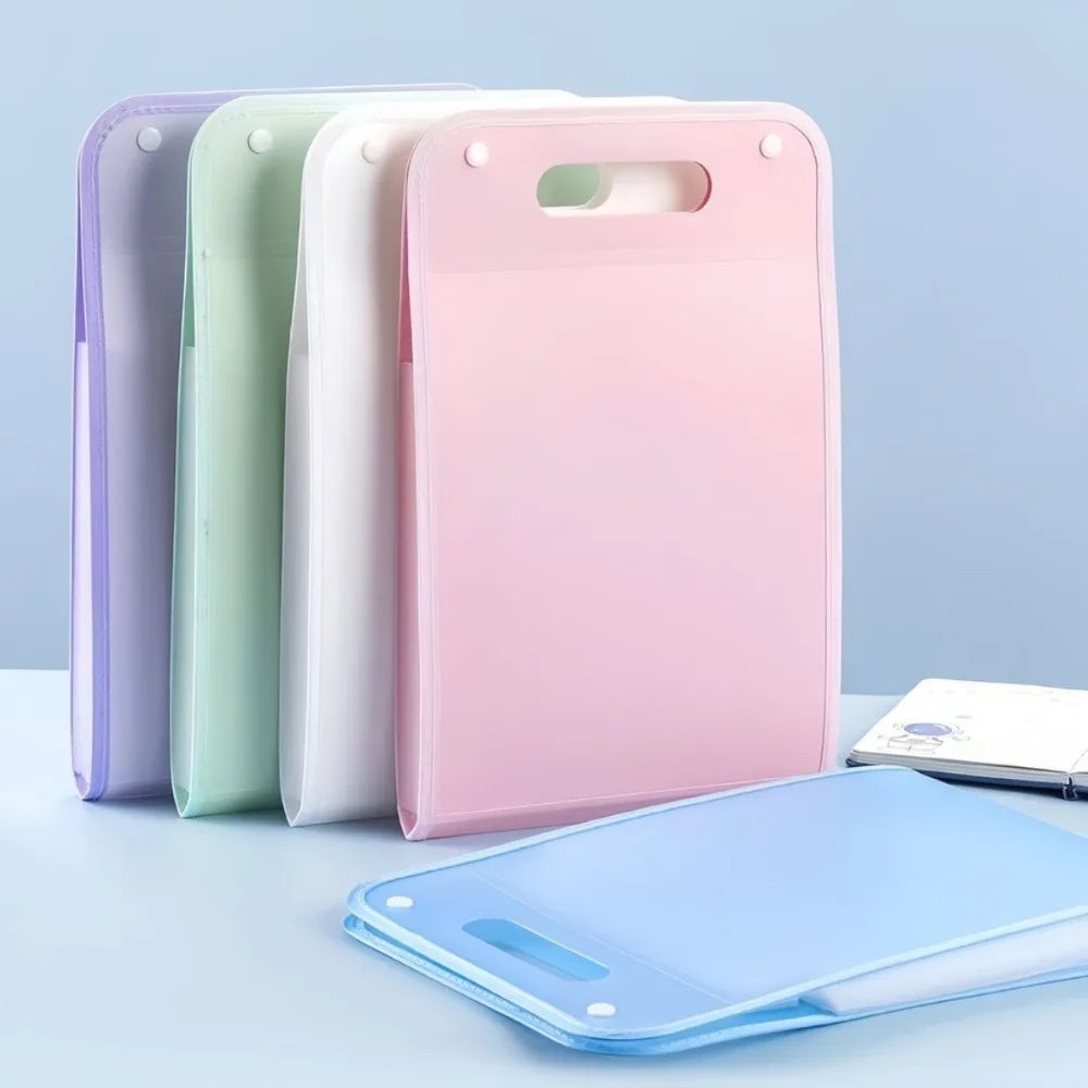 13 Layer A4 Handheld Vertical Folder Organ Bag Large Capacity Paper File PP Frosted Storage and Classification Expanding File