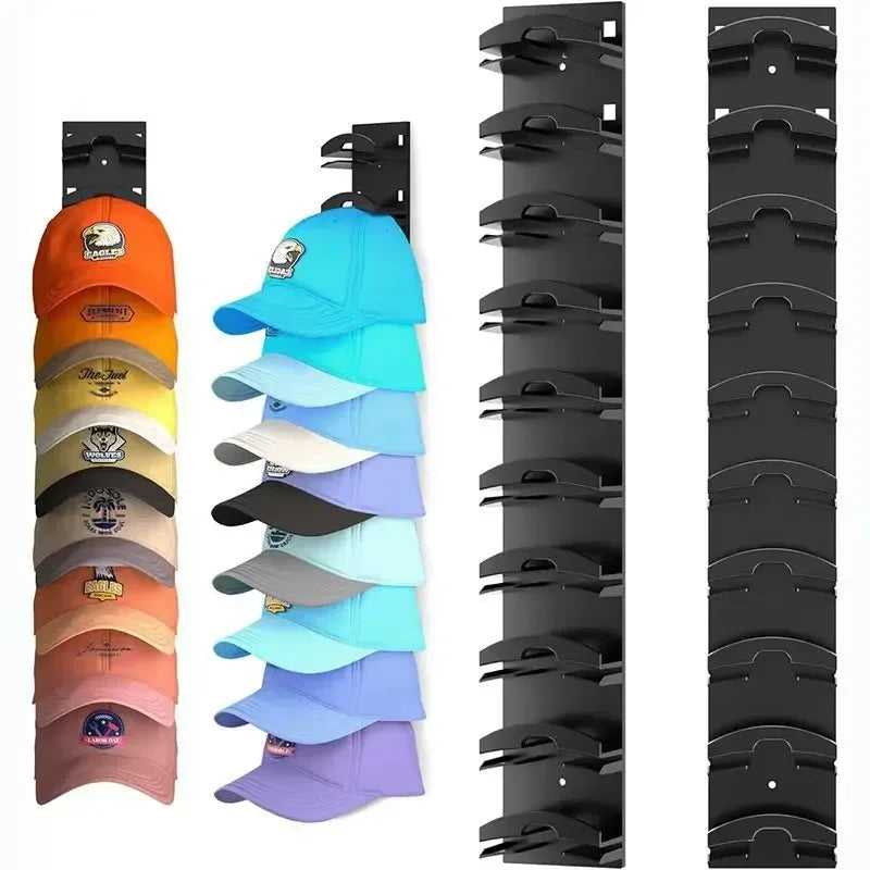 10-Grid Wall Mounted Cap Rack, Space Saving Hat & Towel Holder for Closet Organization, Baseball Cap Hanger